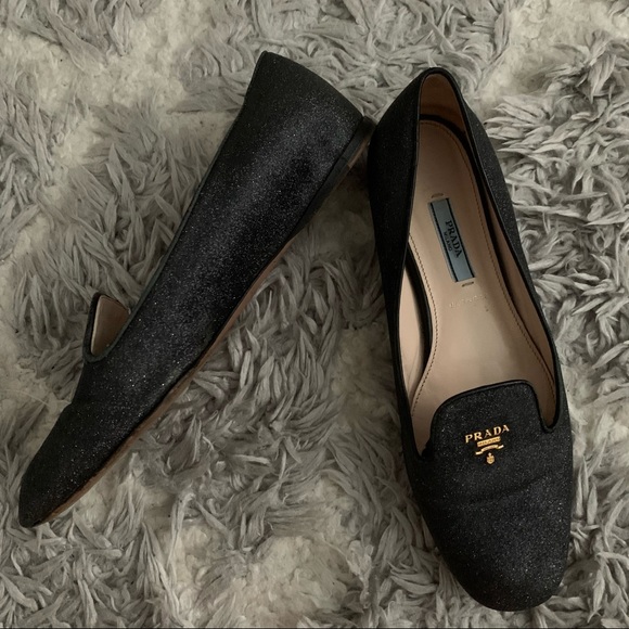 Prada Calzature Donna Glitter Loafers - Picture 6 of 7
